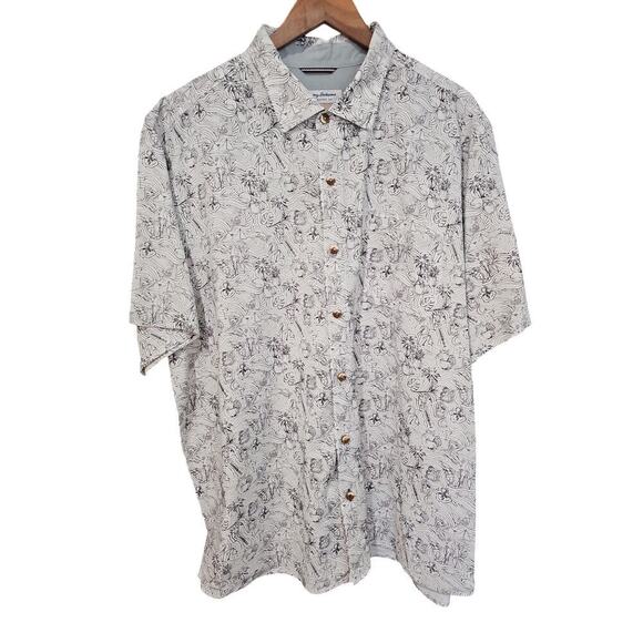 Tommy Bahama Veracruz Cay Hidden Paradise Short Sleeve Shirt Off White Size XXL - Picture 5 of 9